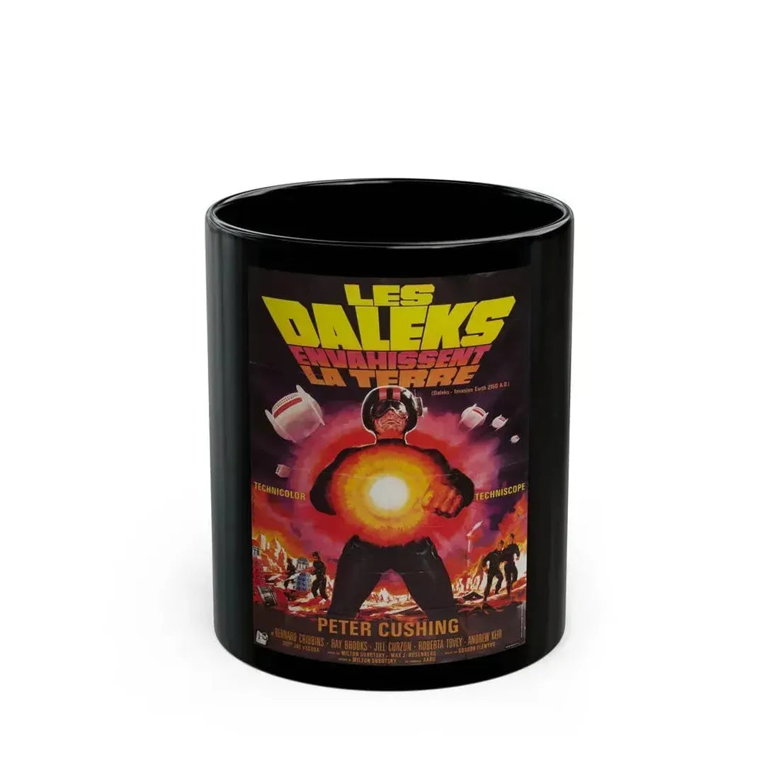 DALEKS INVASION EARTH 1966 Movie Poster - Black Coffee Mug 11oz - Go Mug Yourself