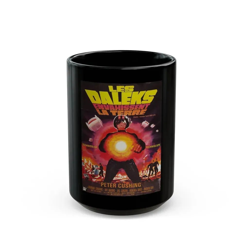 DALEKS INVASION EARTH 1966 Movie Poster - Black Coffee Mug 15oz - Go Mug Yourself