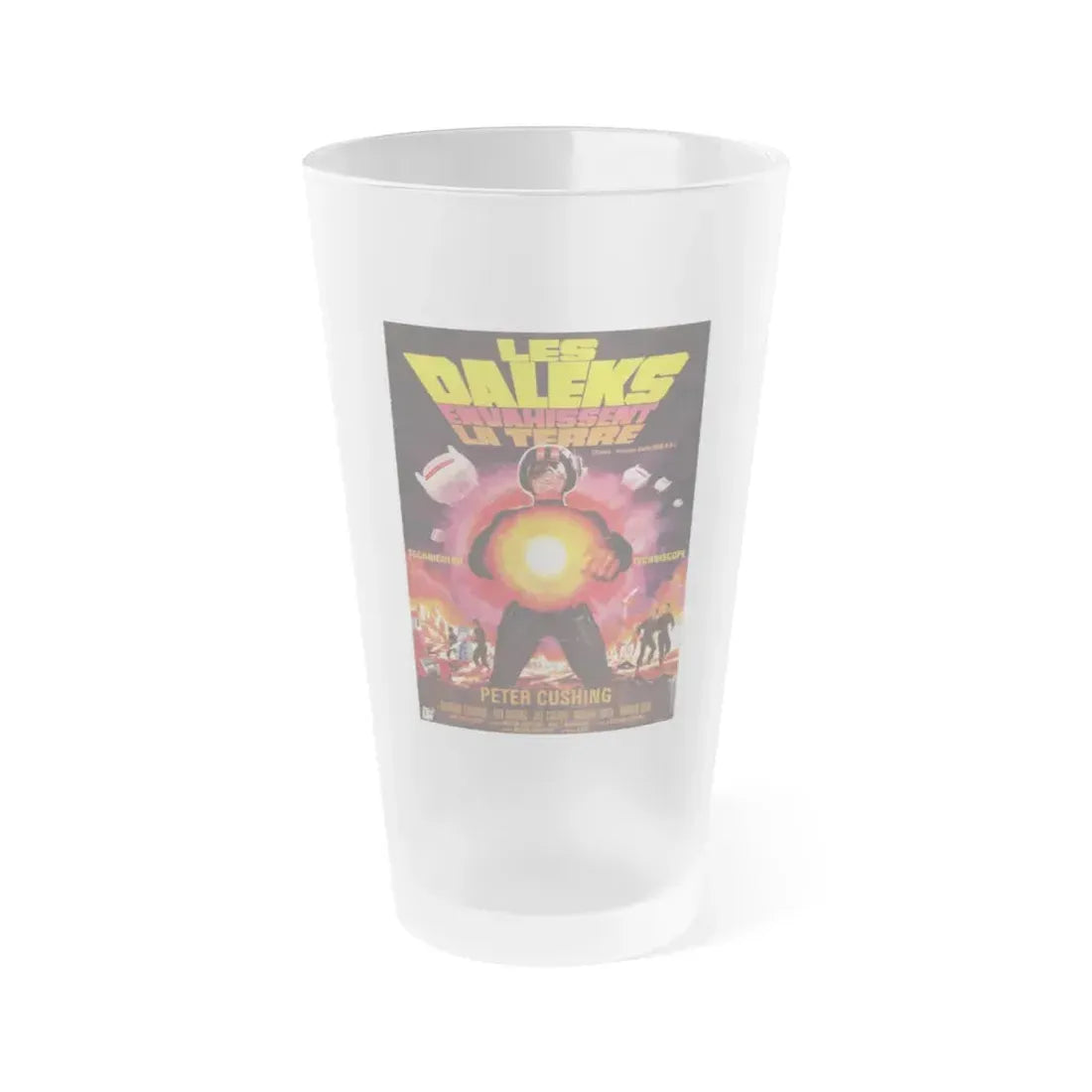 DALEKS INVASION EARTH 1966 Movie Poster - Frosted Pint Glass 16oz Default Title - Go Mug Yourself