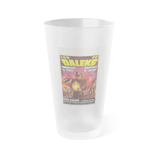 DALEKS INVASION EARTH (BELGIAN) 1966 Movie Poster - Frosted Pint Glass 16oz Default Title - Go Mug Yourself
