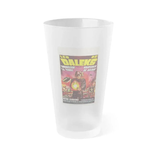 DALEKS INVASION EARTH (BELGIAN) 1966 Movie Poster - Frosted Pint Glass 16oz Default Title - Go Mug Yourself