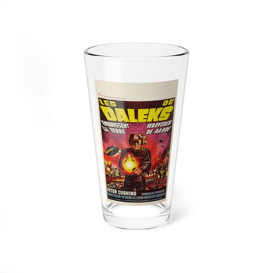 DALEKS INVASION EARTH (BELGIAN) 1966 Movie Poster - Pint Glass 16oz-16oz-Go Mug Yourself