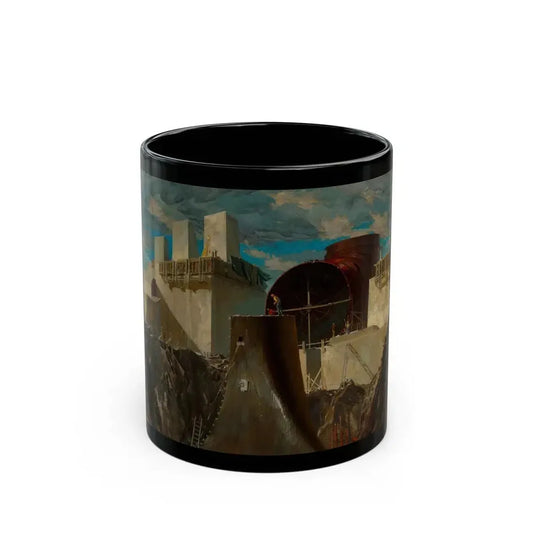 Dam Building, United Engineers & Constructors Inc., advertisement - Black Coffee Mug 11oz - Go Mug Yourself
