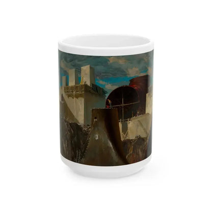 Dam Building, United Engineers & Constructors Inc., advertisement - White Coffee Mug 15oz - Go Mug Yourself