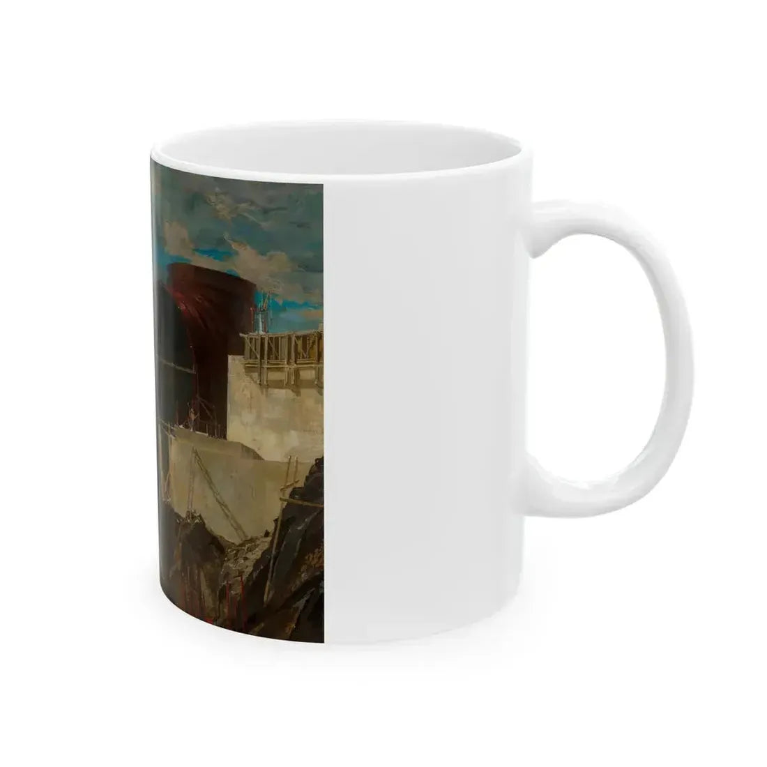 Dam Building, United Engineers & Constructors Inc., advertisement - White Coffee Mug - Go Mug Yourself