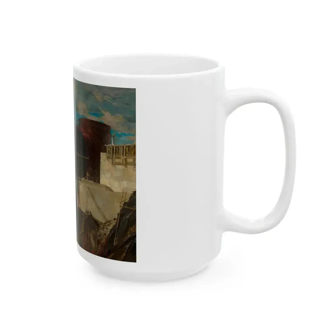 Dam Building, United Engineers & Constructors Inc., advertisement - White Coffee Mug - Go Mug Yourself