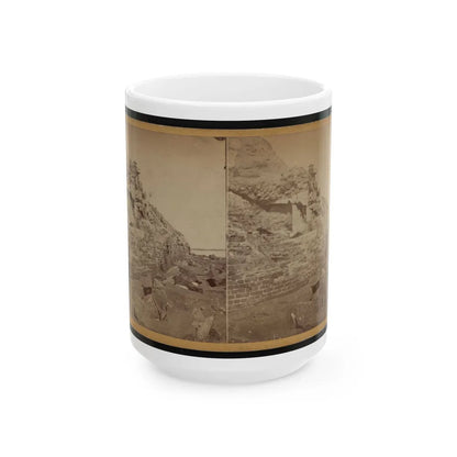 Damage To Exterior Wall Of Fort Sumter From Bombardment, Charleston, South Carolina (U.S. Civil War) White Coffee Mug-15oz-Go Mug Yourself