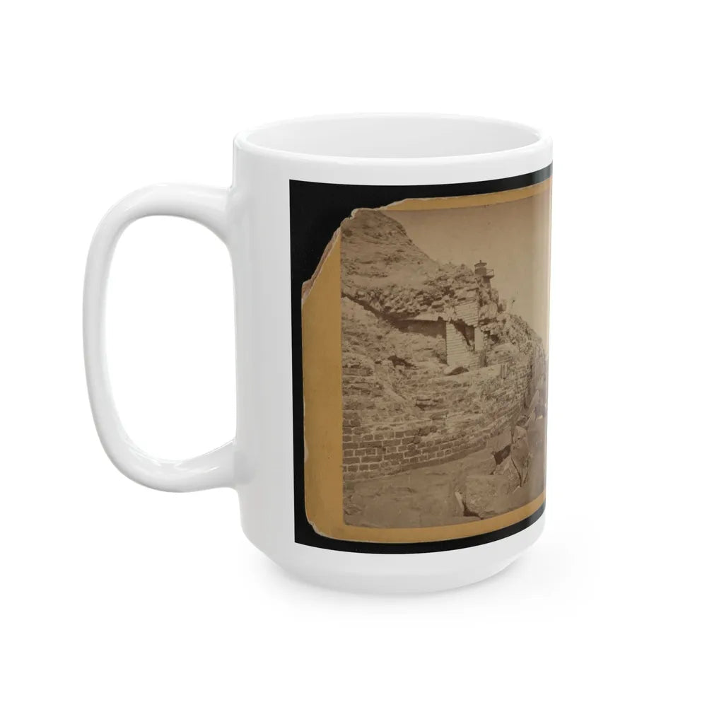 Damage To Exterior Wall Of Fort Sumter From Bombardment, Charleston, South Carolina (U.S. Civil War) White Coffee Mug-Go Mug Yourself