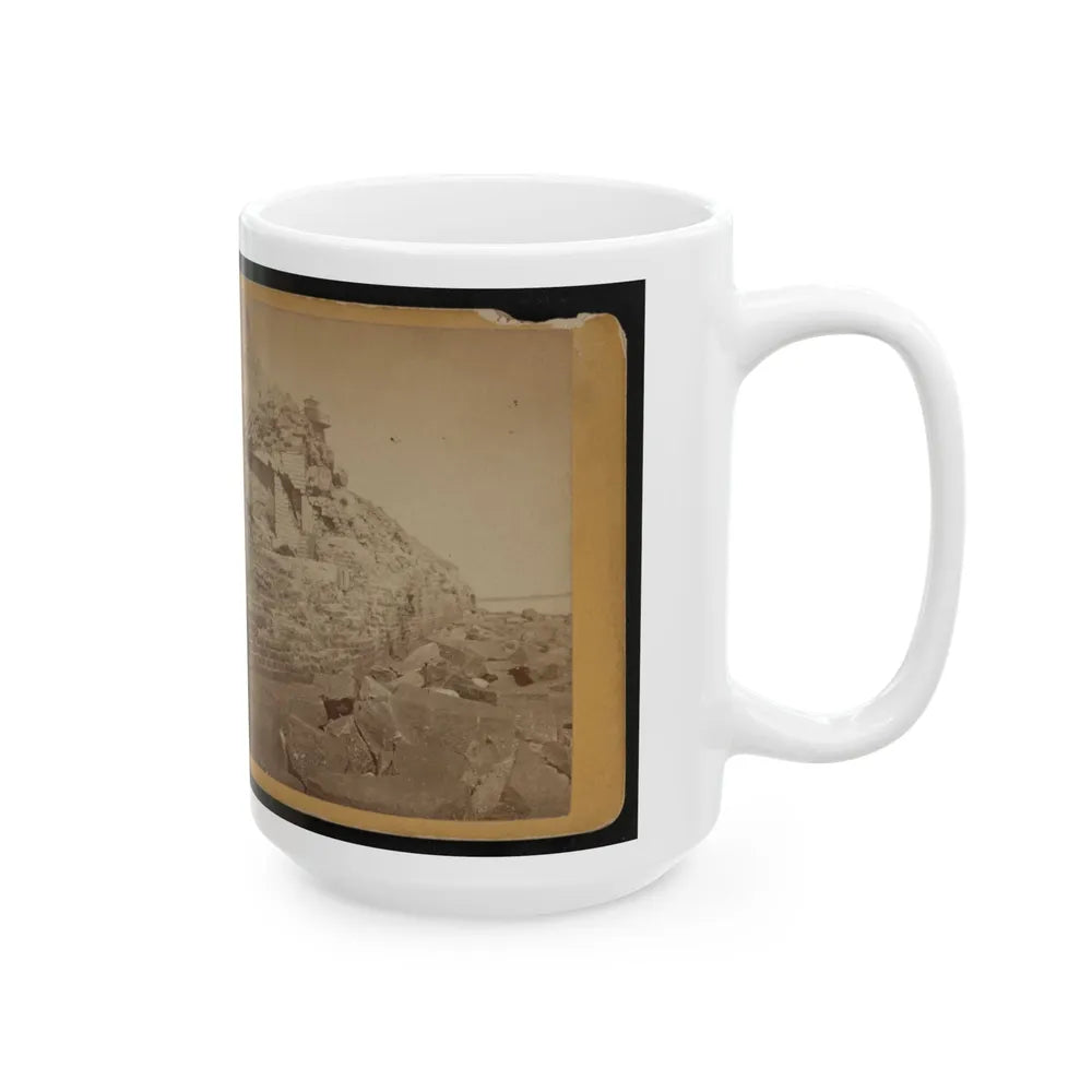 Damage To Exterior Wall Of Fort Sumter From Bombardment, Charleston, South Carolina (U.S. Civil War) White Coffee Mug-Go Mug Yourself