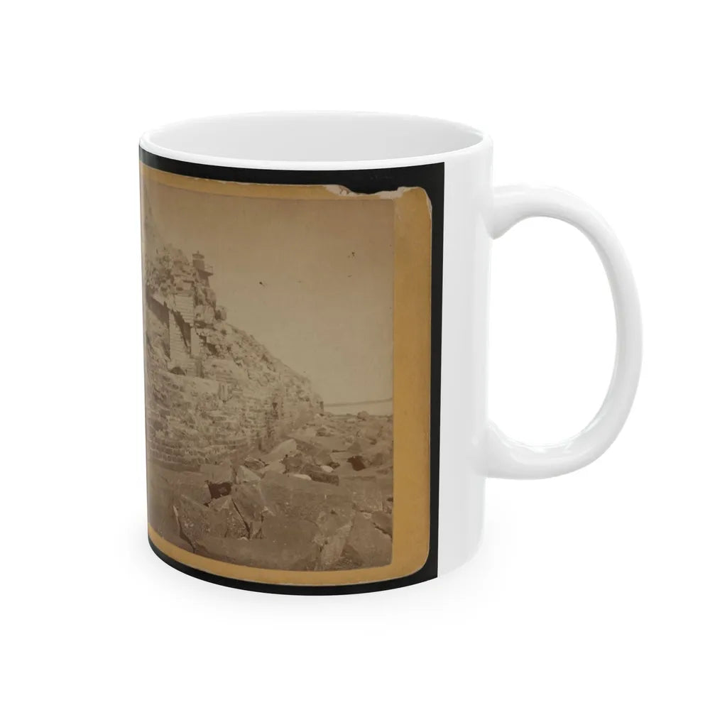 Damage To Exterior Wall Of Fort Sumter From Bombardment, Charleston, South Carolina (U.S. Civil War) White Coffee Mug-Go Mug Yourself