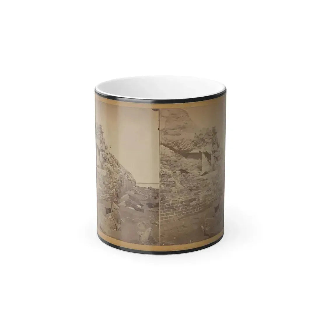 Damage to Exterior Wall of Fort Sumter From Bombardment, Charleston, South Carolina (U.S. Civil War) Color Changing Coffee Mug 11oz Default Title 11oz - Go Mug Yourself