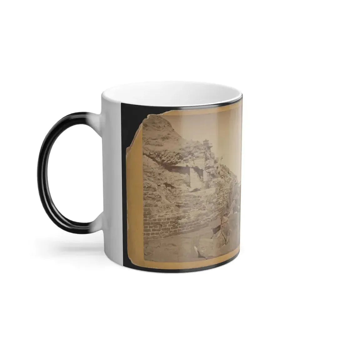 Damage to Exterior Wall of Fort Sumter From Bombardment, Charleston, South Carolina (U.S. Civil War) Color Changing Coffee Mug 11oz - Go Mug Yourself