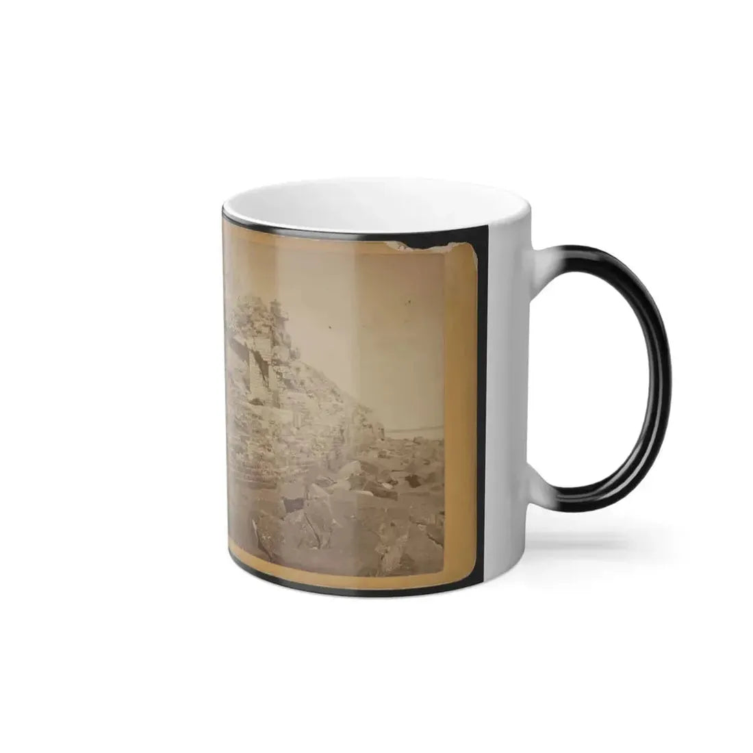 Damage to Exterior Wall of Fort Sumter From Bombardment, Charleston, South Carolina (U.S. Civil War) Color Changing Coffee Mug 11oz - Go Mug Yourself