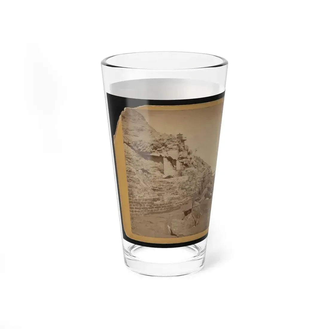 Damage To Exterior Wall Of Fort Sumter From Bombardment, Charleston, South Carolina (U.S. Civil War) Pint Glass 16oz - Go Mug Yourself