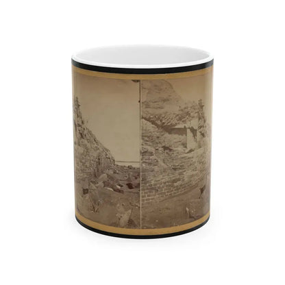 Damage To Exterior Wall Of Fort Sumter From Bombardment, Charleston, South Carolina (U.S. Civil War) White Coffee Mug 11oz - Go Mug Yourself