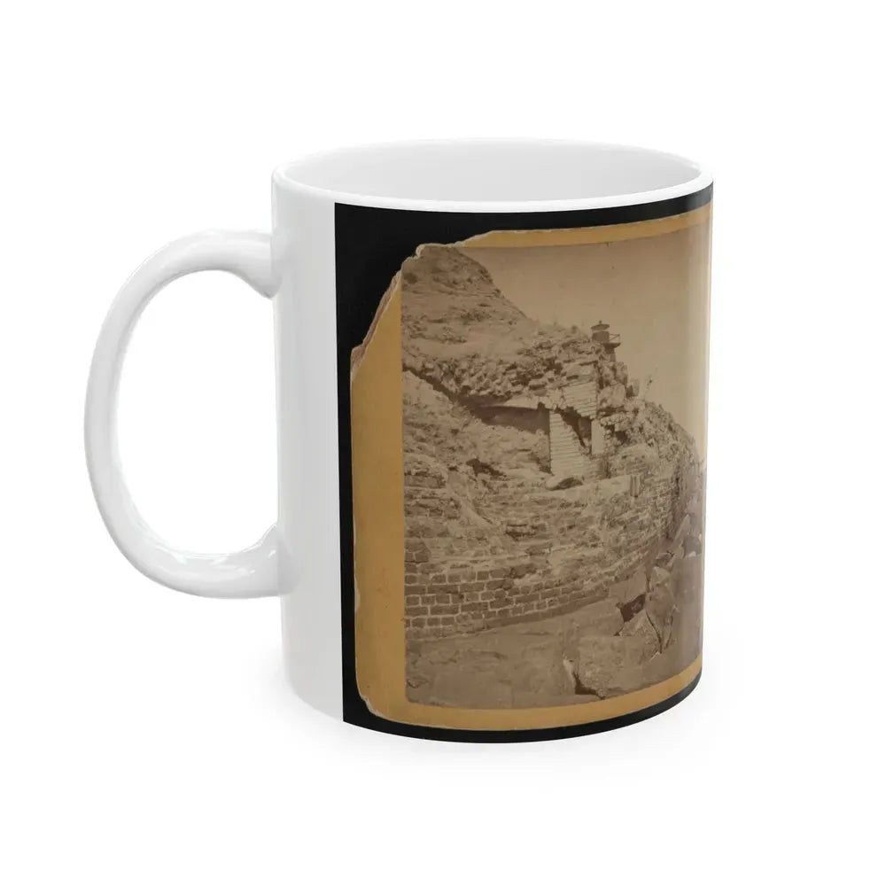 Damage To Exterior Wall Of Fort Sumter From Bombardment, Charleston, South Carolina (U.S. Civil War) White Coffee Mug - Go Mug Yourself