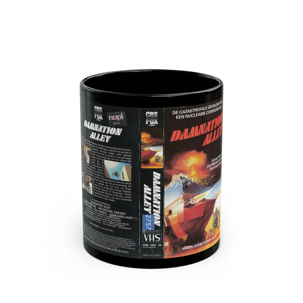 DAMNATION ALLEY (VHS COVER) - Black Coffee Mug-11oz-Go Mug Yourself