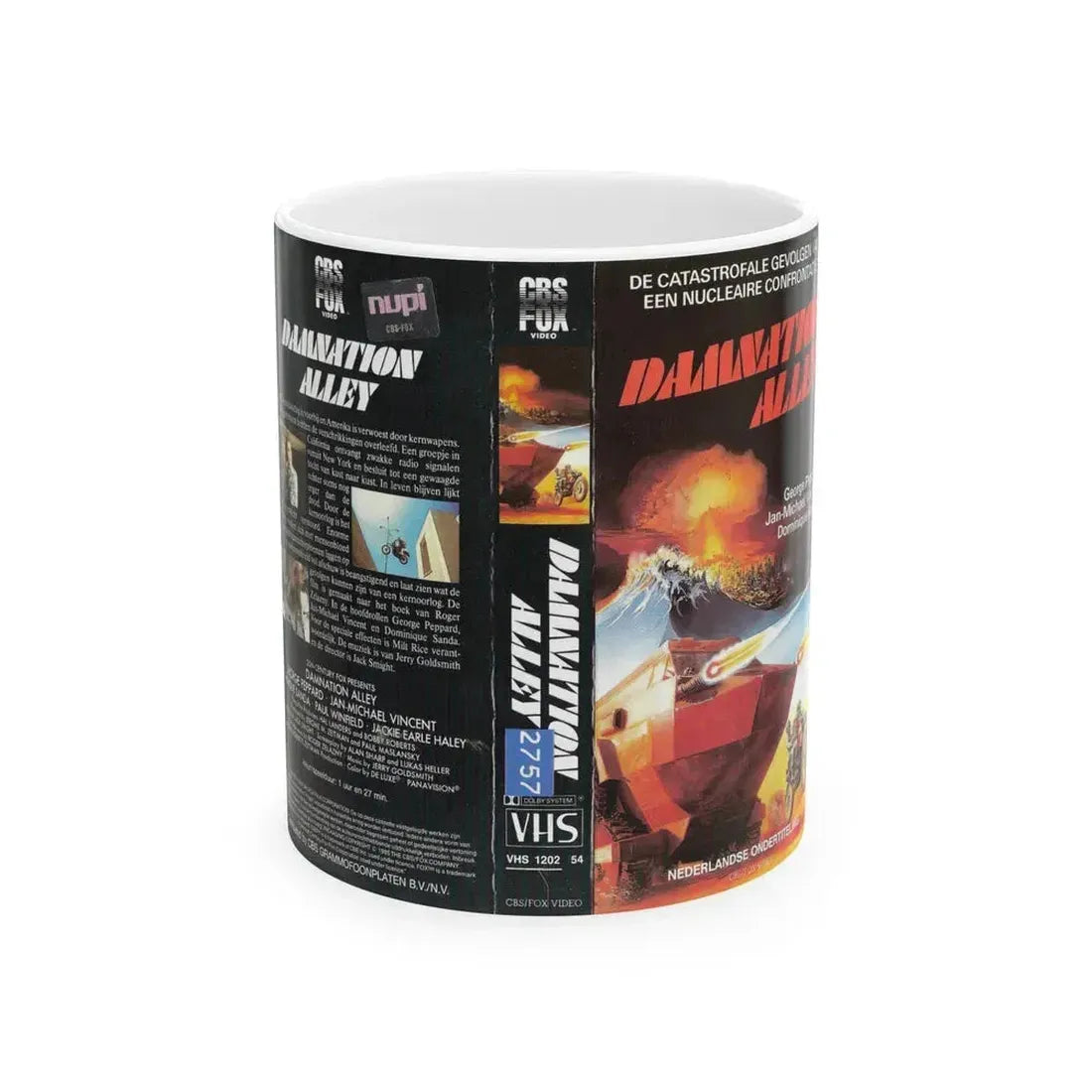 DAMNATION ALLEY (VHS COVER) - White Coffee Mug 11oz - Go Mug Yourself