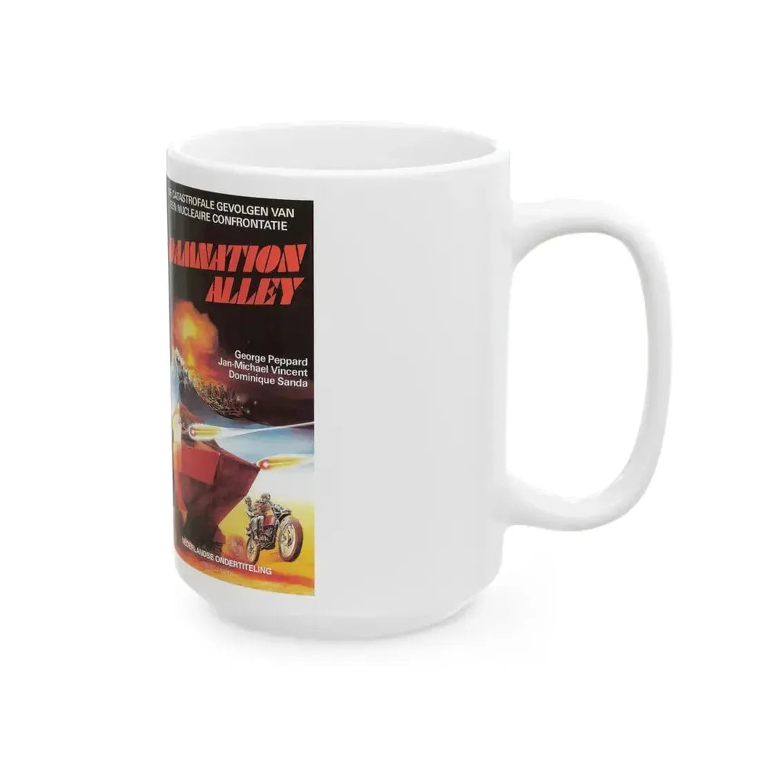 DAMNATION ALLEY (VHS COVER) - White Coffee Mug - Go Mug Yourself