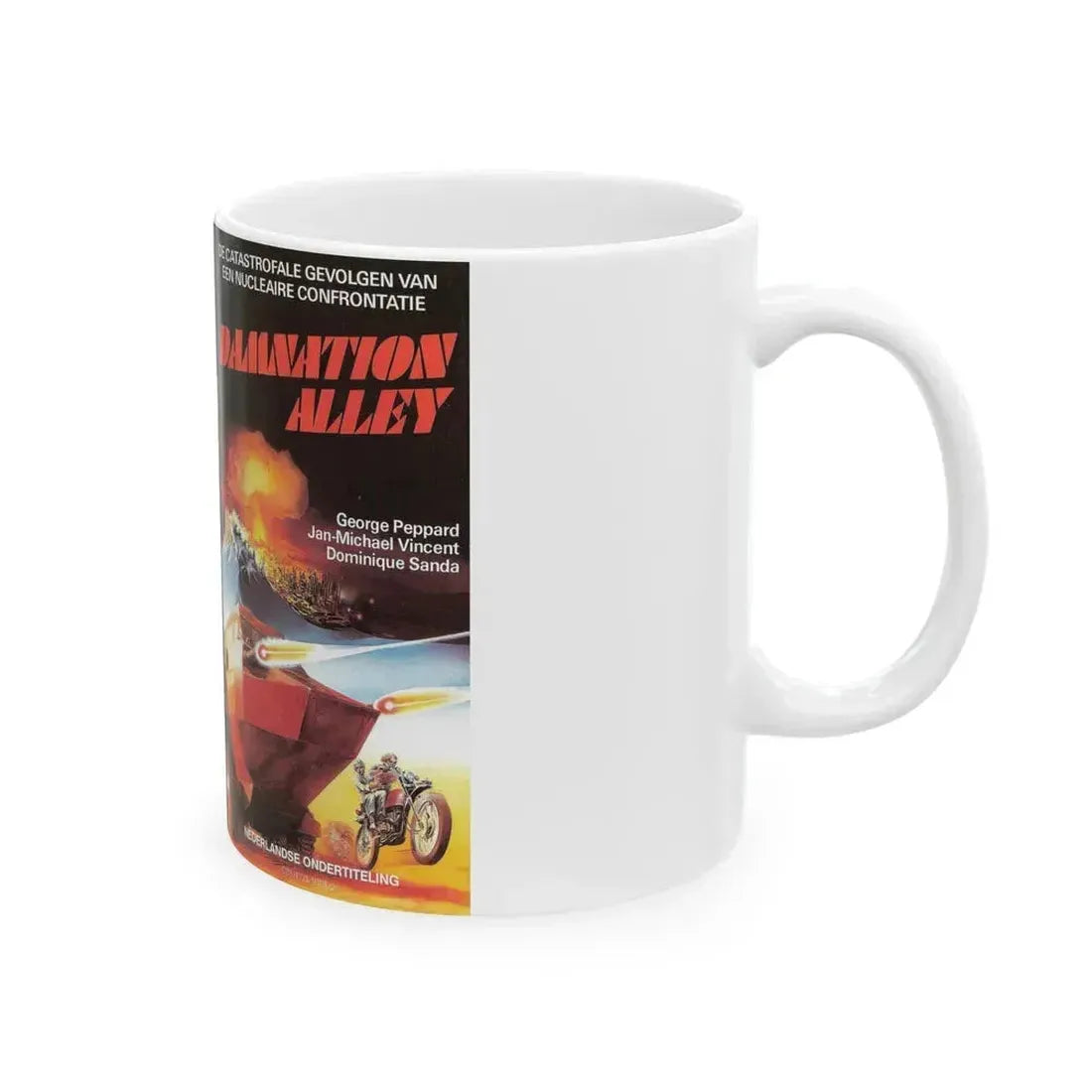 DAMNATION ALLEY (VHS COVER) - White Coffee Mug - Go Mug Yourself