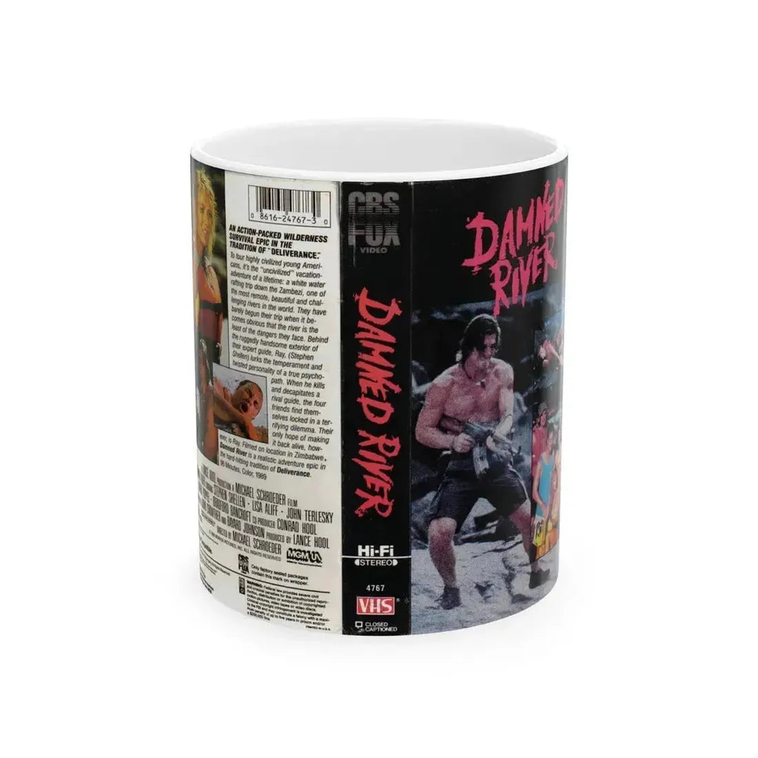 DAMNED RIVER (VHS COVER) - White Coffee Mug 11oz - Go Mug Yourself
