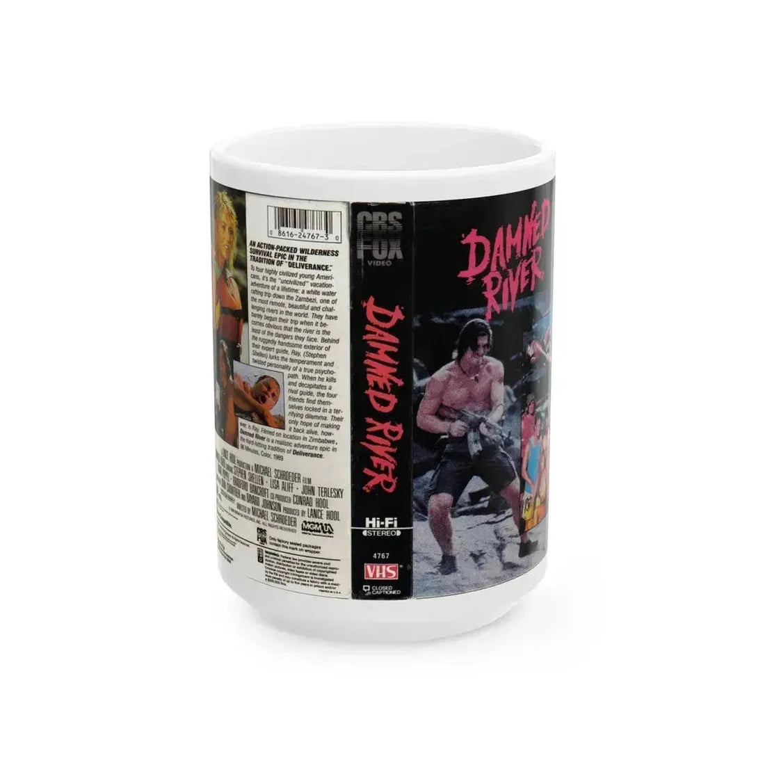 DAMNED RIVER (VHS COVER) - White Coffee Mug 15oz - Go Mug Yourself