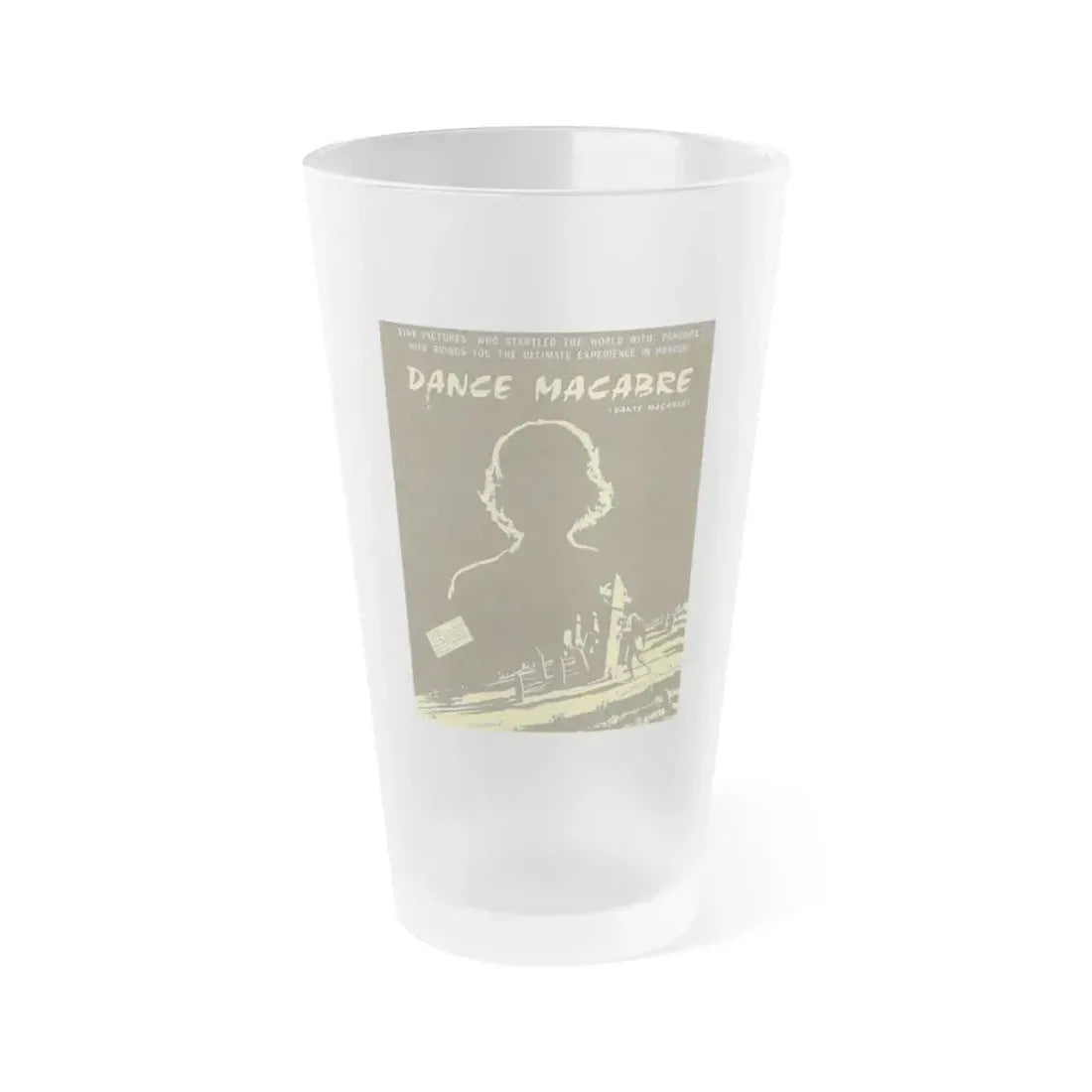 DANCE MACABRE 1986 Movie Poster - Frosted Pint Glass 16oz Default Title - Go Mug Yourself