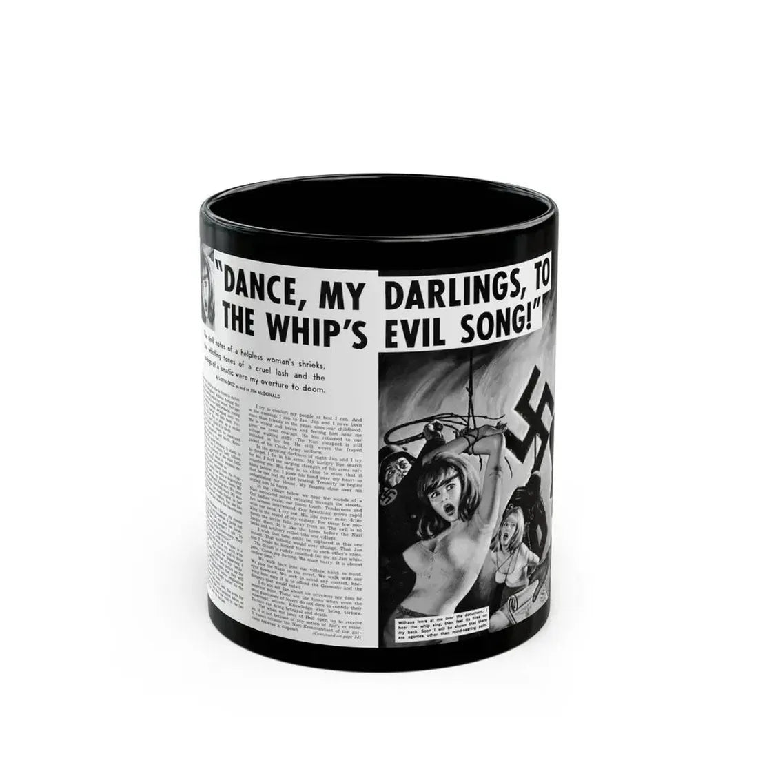 Dance, My Darlings, To The Whip's Evi Song, Man's Book, February 1973 - Black Coffee Mug 11oz - Go Mug Yourself