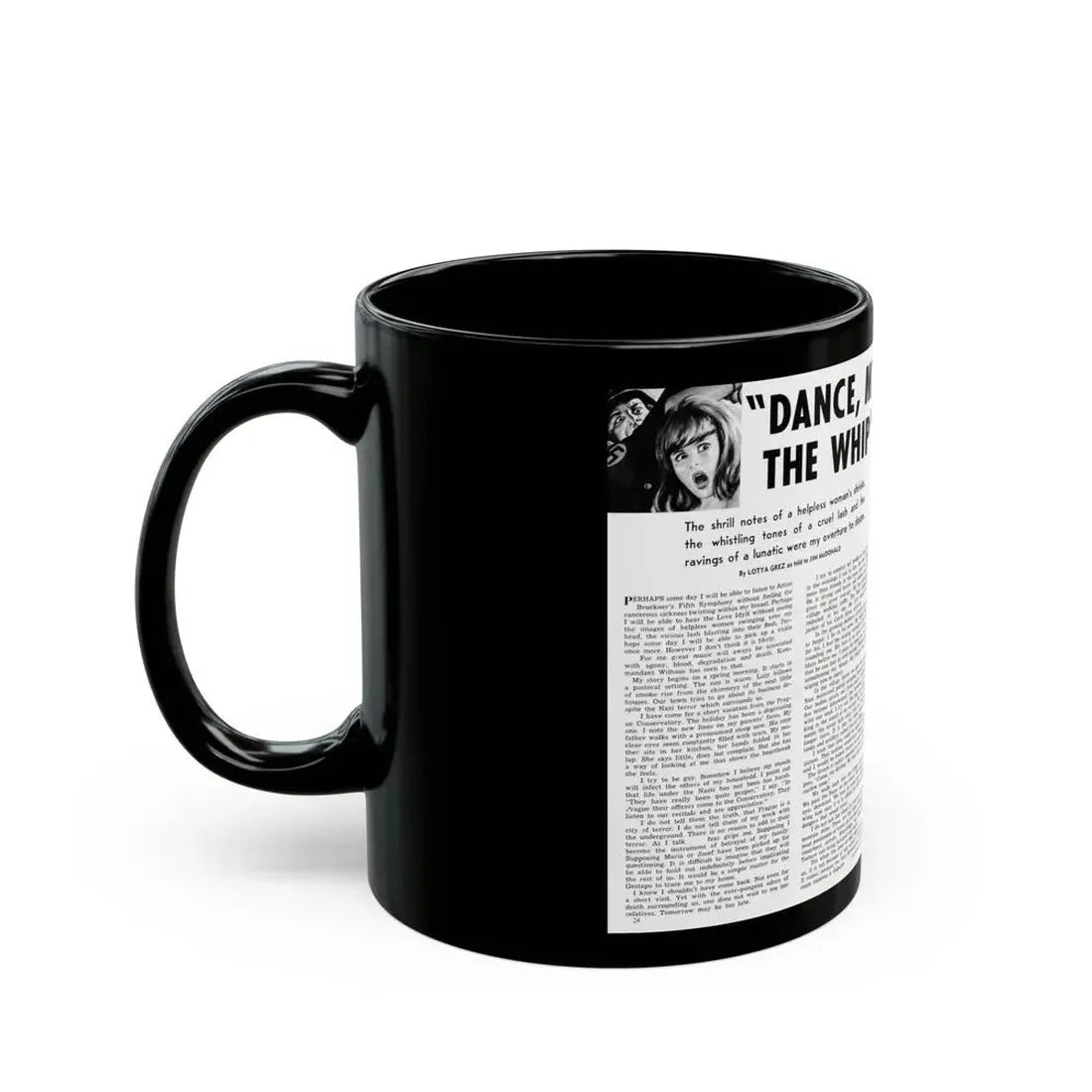 Dance, My Darlings, To The Whip's Evi Song, Man's Book, February 1973 - Black Coffee Mug - Go Mug Yourself