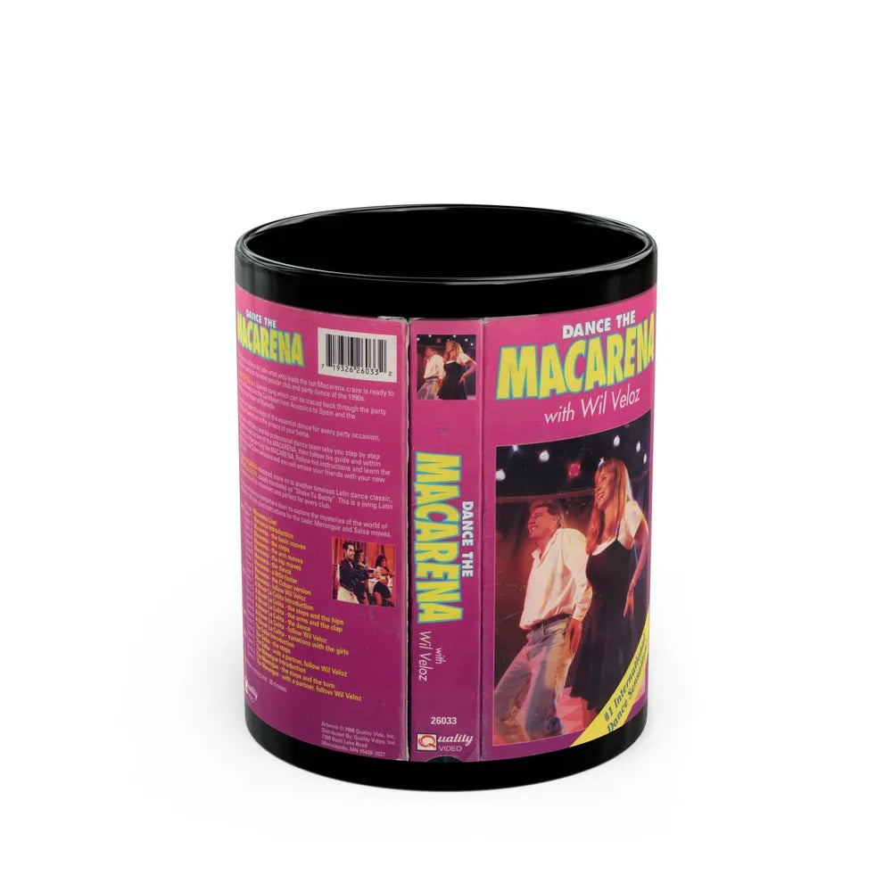 DANCE THE MACARENA (VHS COVER) - Black Coffee Mug-11oz-Go Mug Yourself