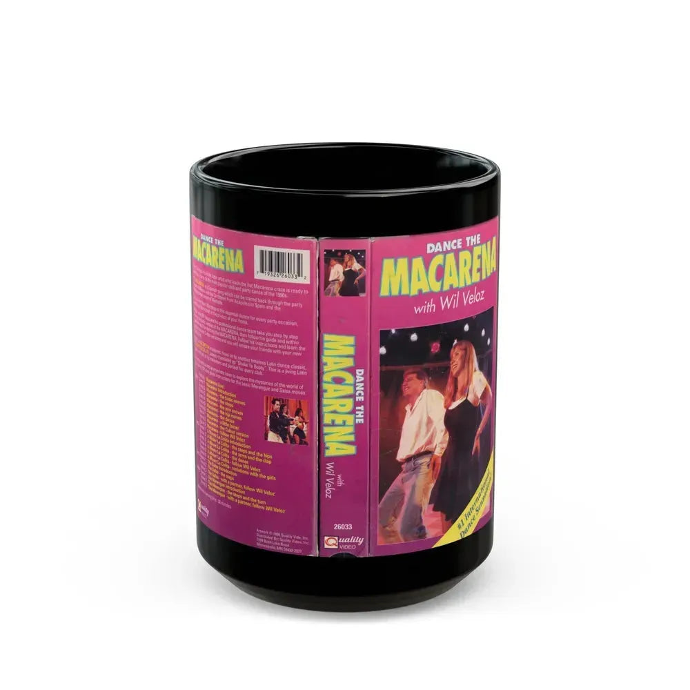 DANCE THE MACARENA (VHS COVER) - Black Coffee Mug 15oz - Go Mug Yourself
