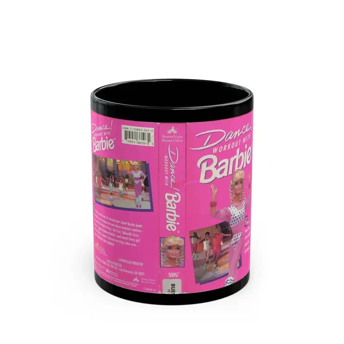 DANCE WORKOUT WITH BARBIE (VHS COVER) - Black Coffee Mug 11oz - Go Mug Yourself