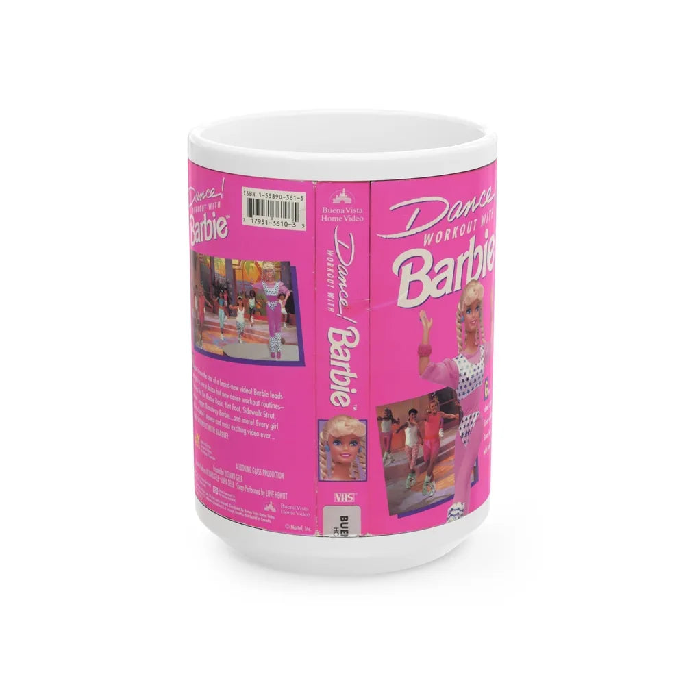 DANCE WORKOUT WITH BARBIE (VHS COVER) - White Coffee Mug-15oz-Go Mug Yourself