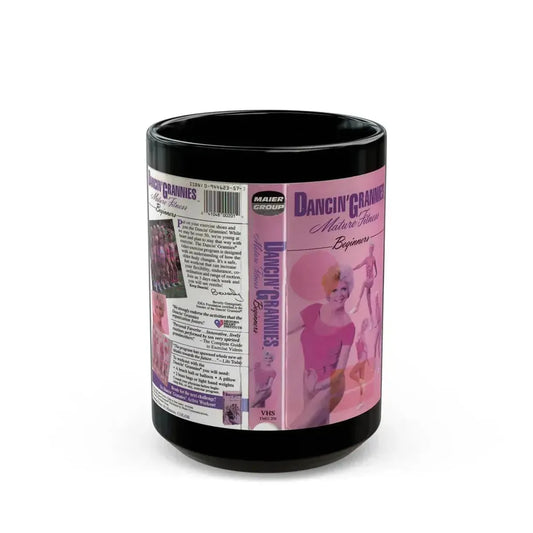 DANCIN GRANNIES MATURE FITNESS BEGINNERS MAIER GROUP (VHS COVER) - Black Coffee Mug 15oz - Go Mug Yourself