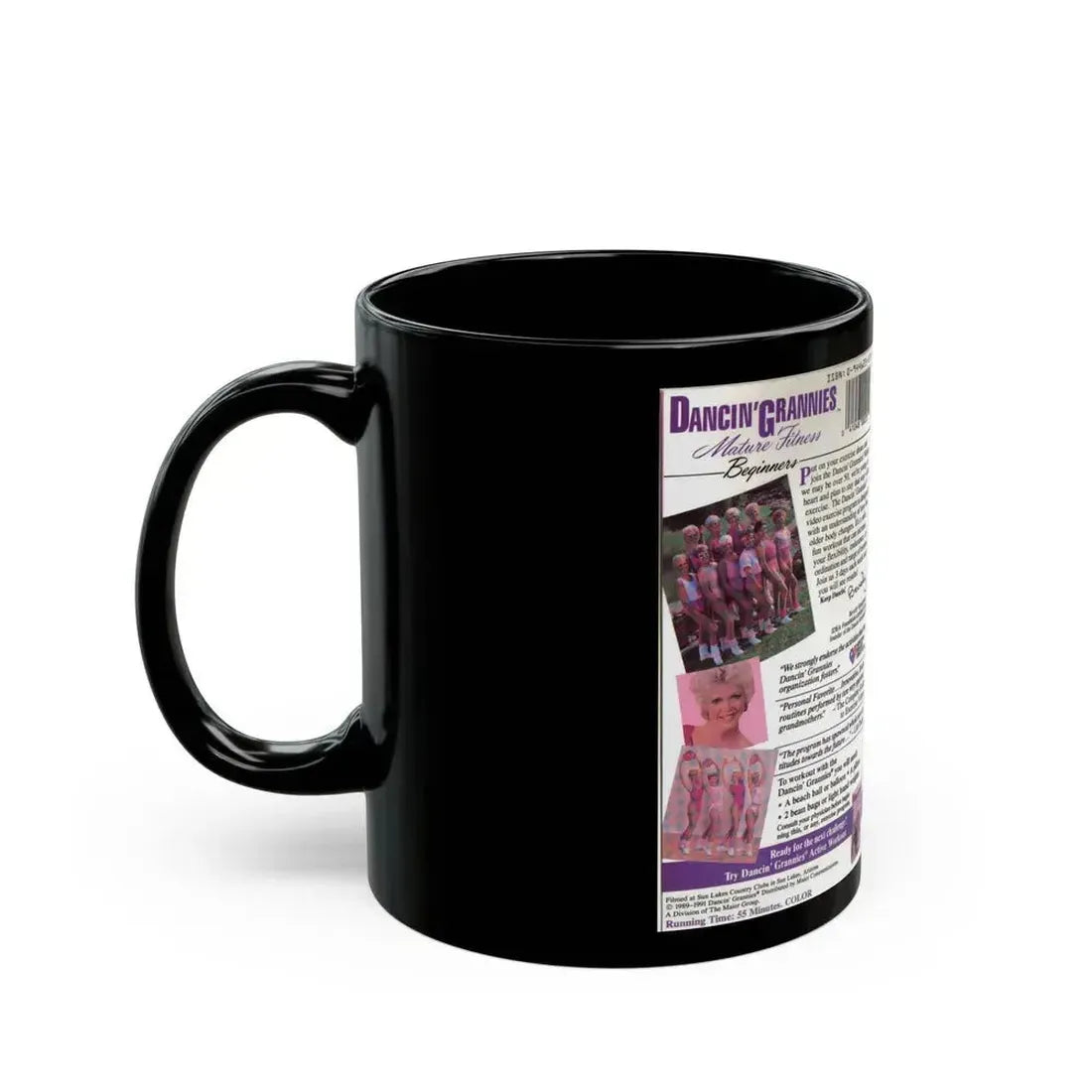 DANCIN GRANNIES MATURE FITNESS BEGINNERS MAIER GROUP (VHS COVER) - Black Coffee Mug - Go Mug Yourself