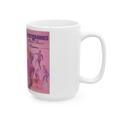 DANCIN GRANNIES MATURE FITNESS BEGINNERS MAIER GROUP (VHS COVER) - White Coffee Mug - Go Mug Yourself