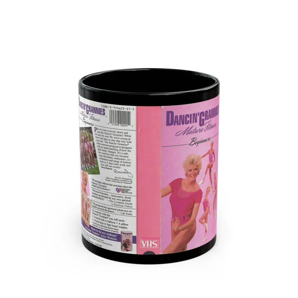 DANCIN GRANNIES MATURE FITNESS BEGINNERS (VHS COVER) - Black Coffee Mug-11oz-Go Mug Yourself