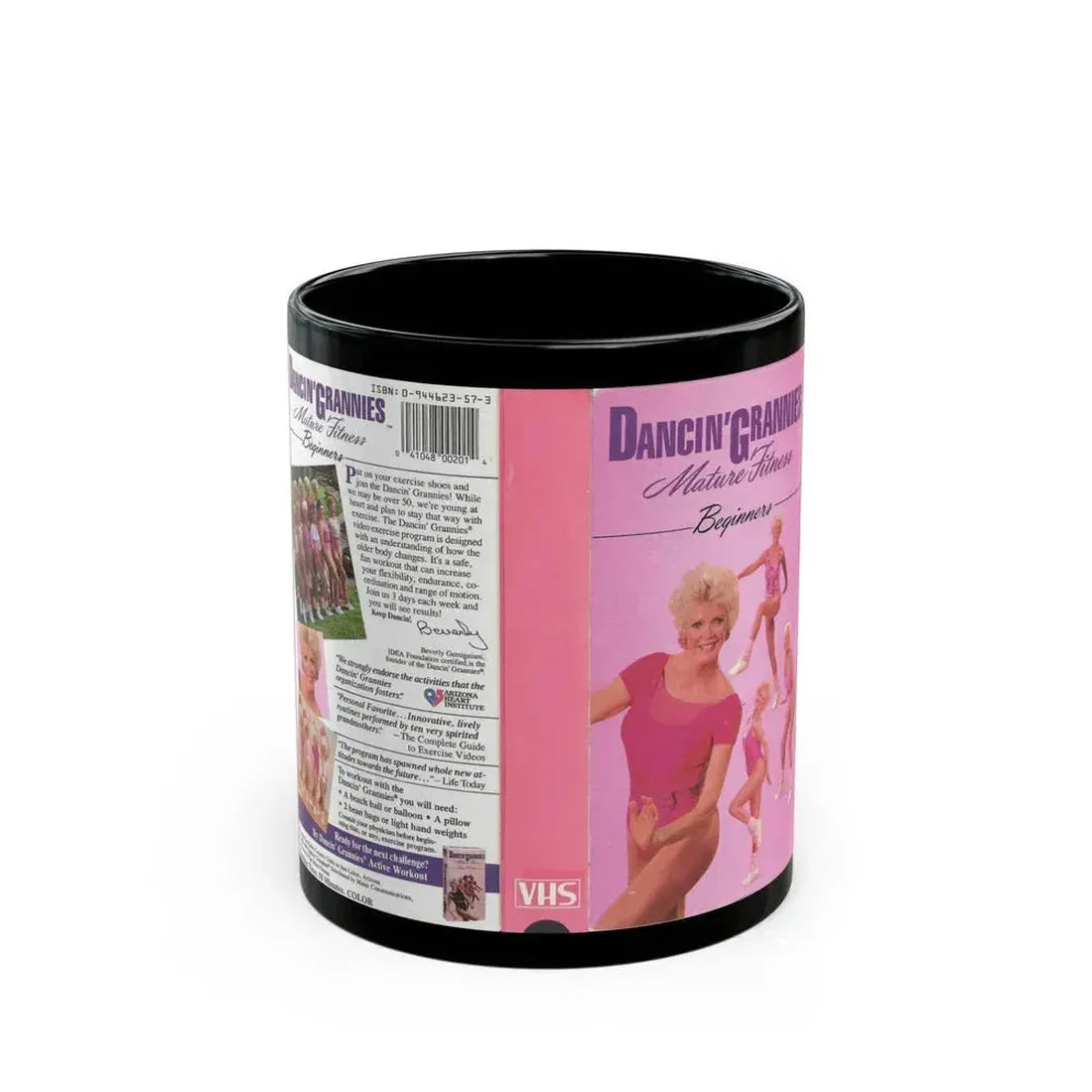 DANCIN GRANNIES MATURE FITNESS BEGINNERS (VHS COVER) - Black Coffee Mug 11oz - Go Mug Yourself