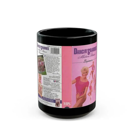 DANCIN GRANNIES MATURE FITNESS BEGINNERS (VHS COVER) - Black Coffee Mug 15oz - Go Mug Yourself
