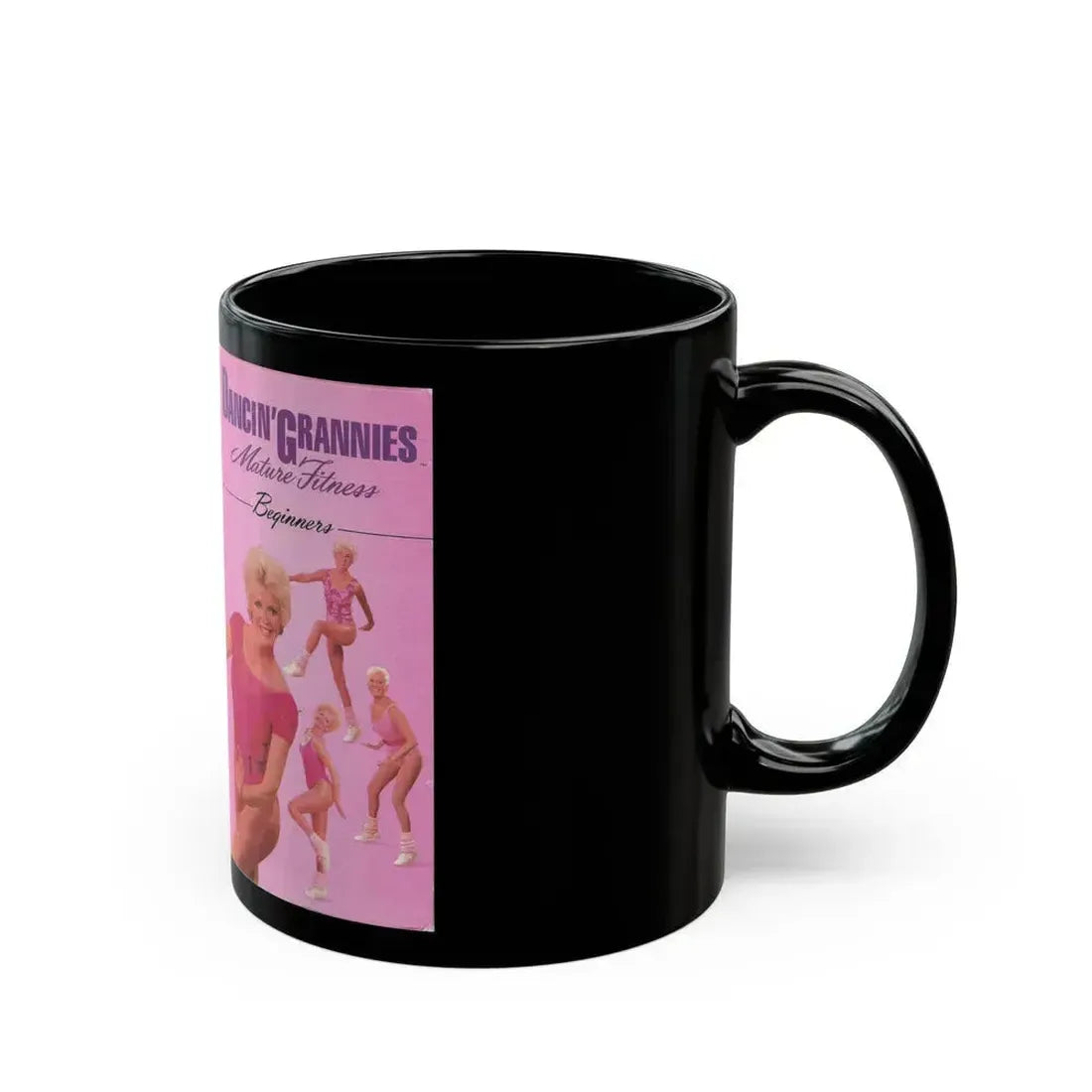 DANCIN GRANNIES MATURE FITNESS BEGINNERS (VHS COVER) - Black Coffee Mug - Go Mug Yourself