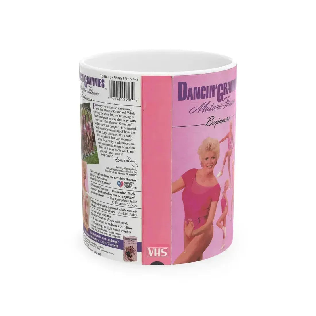 DANCIN GRANNIES MATURE FITNESS BEGINNERS (VHS COVER) - White Coffee Mug 11oz - Go Mug Yourself