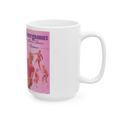 DANCIN GRANNIES MATURE FITNESS BEGINNERS (VHS COVER) - White Coffee Mug-Go Mug Yourself