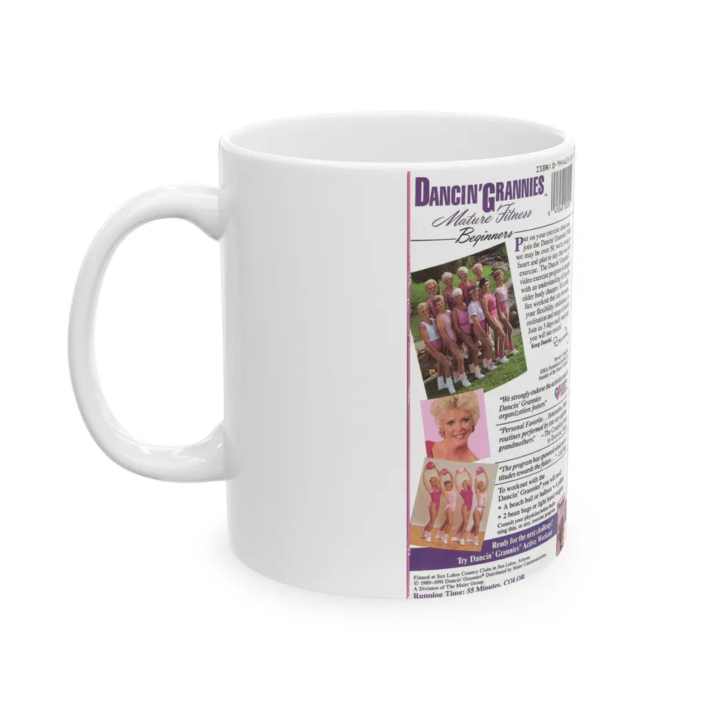 DANCIN GRANNIES MATURE FITNESS BEGINNERS (VHS COVER) - White Coffee Mug-Go Mug Yourself