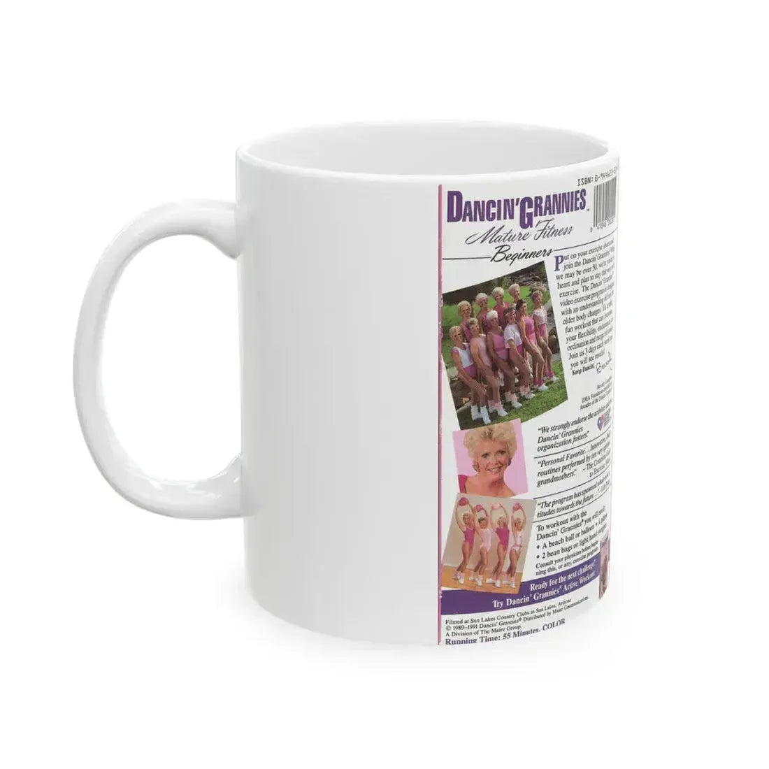 DANCIN GRANNIES MATURE FITNESS BEGINNERS (VHS COVER) - White Coffee Mug - Go Mug Yourself