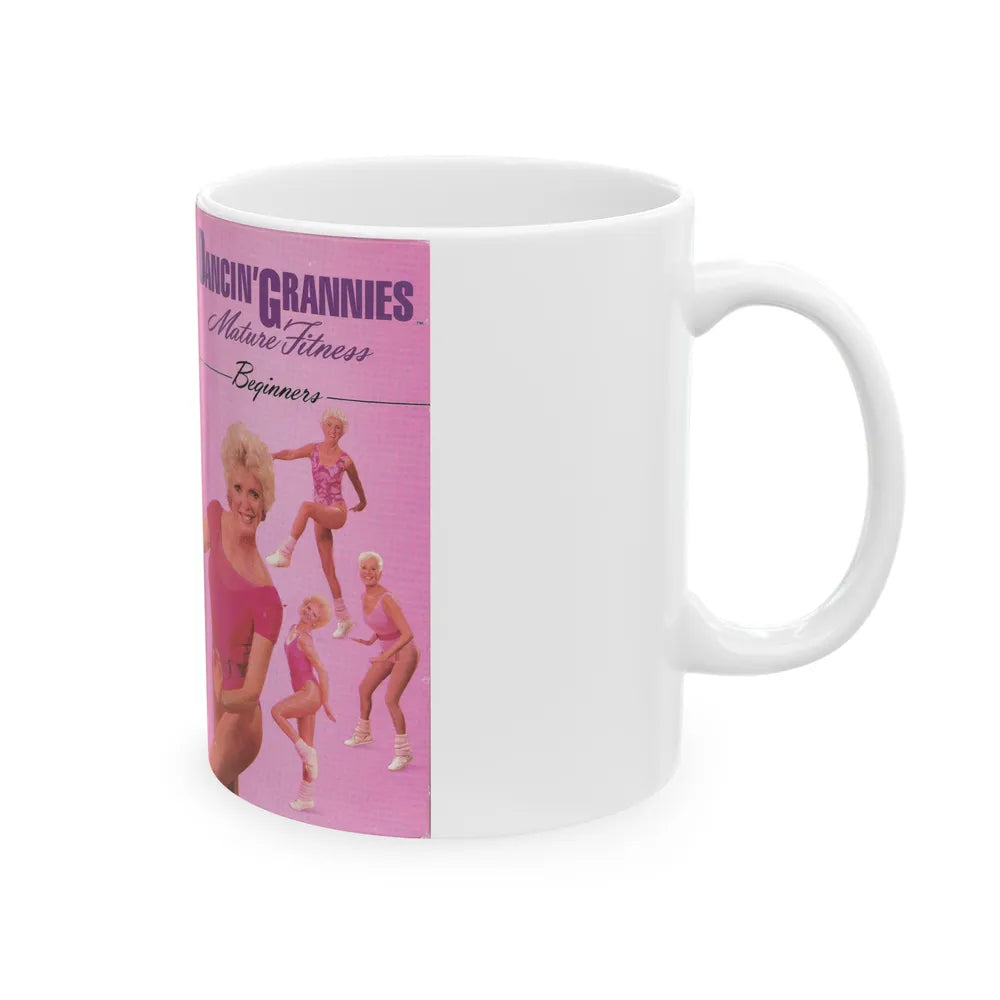 DANCIN GRANNIES MATURE FITNESS BEGINNERS (VHS COVER) - White Coffee Mug-Go Mug Yourself