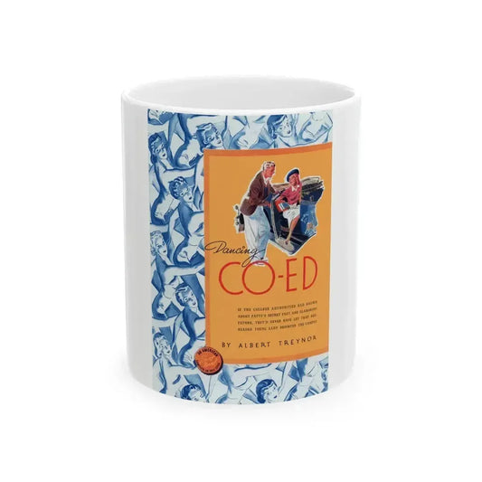 Dancing Co-Ed, The American Magazine, September 1938 - White Coffee Mug 11oz - Go Mug Yourself