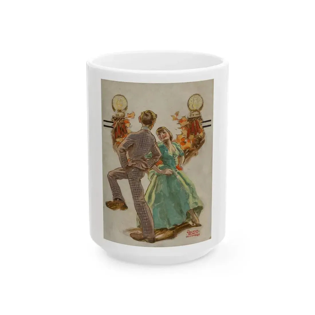 Dancing, The Saturday Evening Post cover study - White Coffee Mug 15oz - Go Mug Yourself