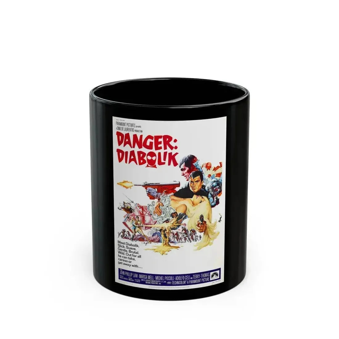 DANGER DIABOLIK 1968 Movie Poster - Black Coffee Mug 11oz - Go Mug Yourself