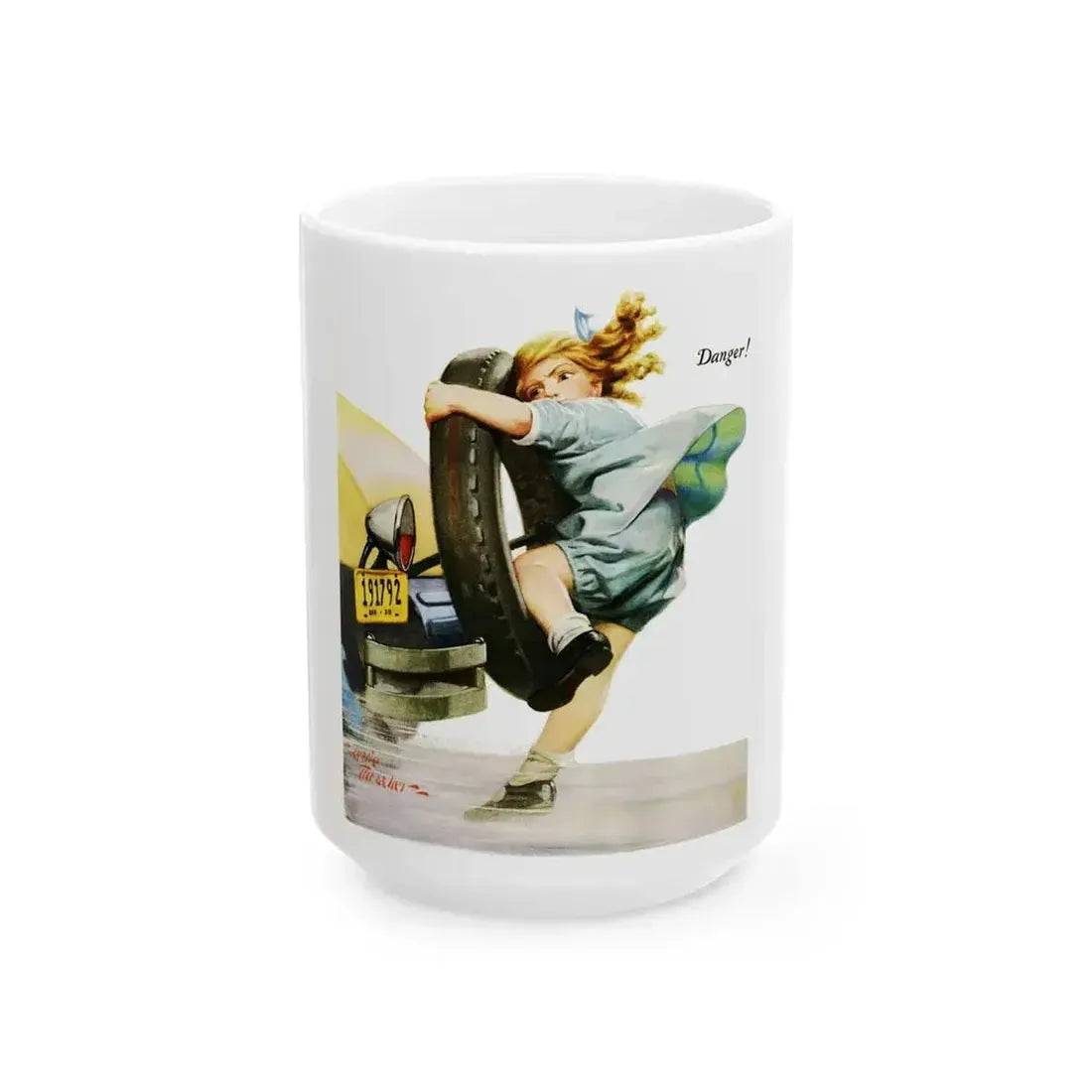Danger, Liberty magazine cover, June 28, 1930 - White Coffee Mug 15oz - Go Mug Yourself