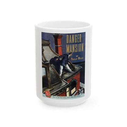 Danger Mansion (1), The American Magazine, December 1937 - White Coffee Mug 15oz - Go Mug Yourself